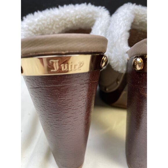 Juicy Couture Women's Tan Faux Fur Shoes/ Clogs Heels 4.5" Size 7 SKU 5496 - Picture 9 of 10